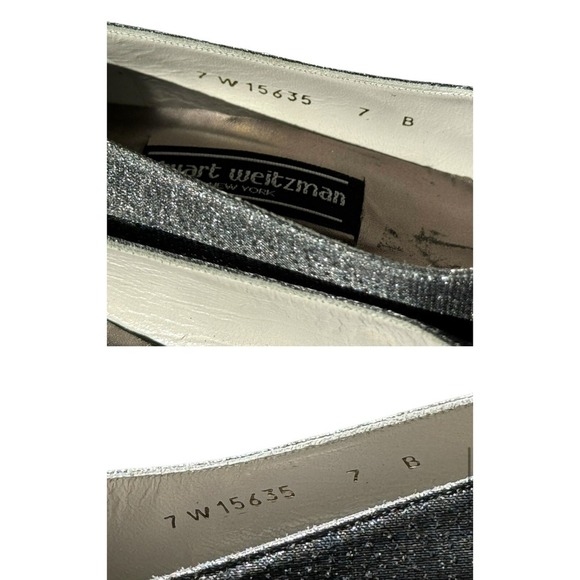 Stuart Weitzman Silver Gray Sparkle Heels Size 7B Excellent Condition - Picture 9 of 16